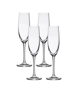 Corelle Modern Dinnerware Lucaris Bangkok Bliss Champagne Flute Glasses (4-Pieces), 6-ounce, Dishwasher Safe, Lead-free Crystalline