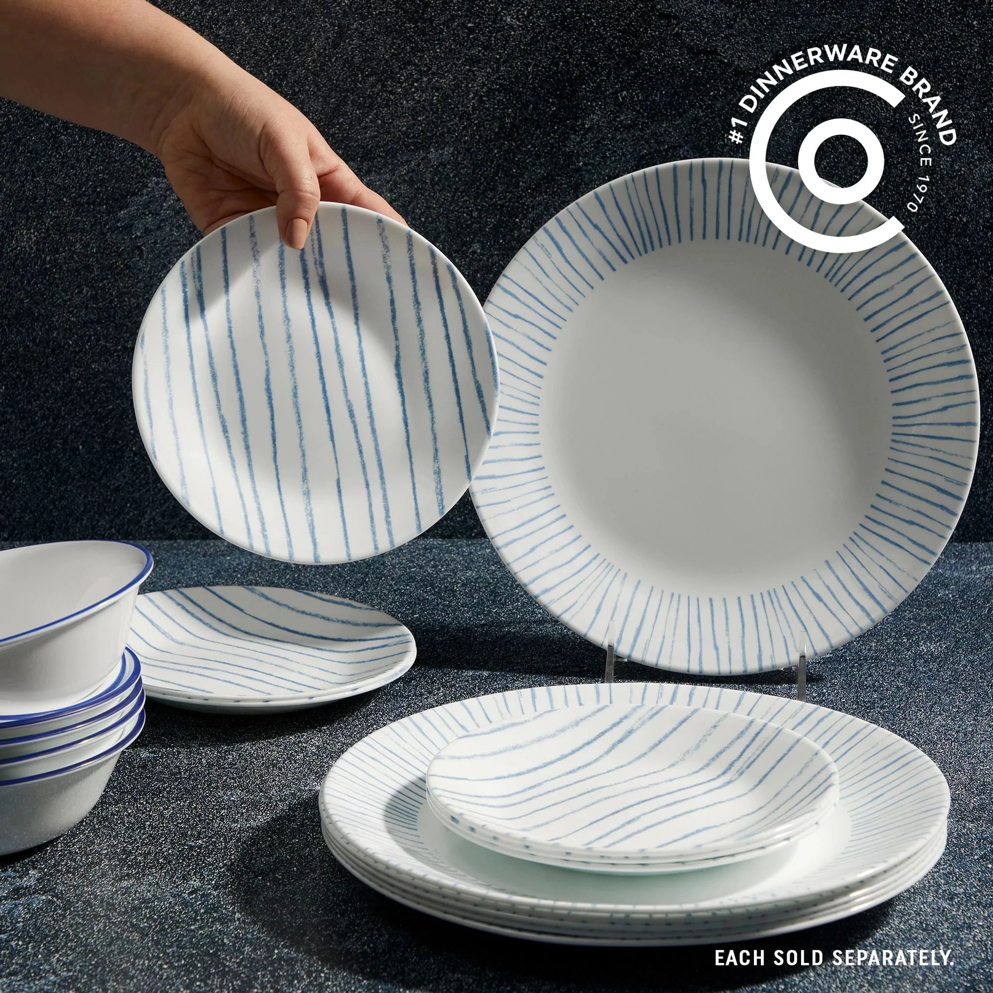 Corelle Modern Dinnerware Corelle? Botanical Stripes 6.75 Appetizer Plate - Image 4