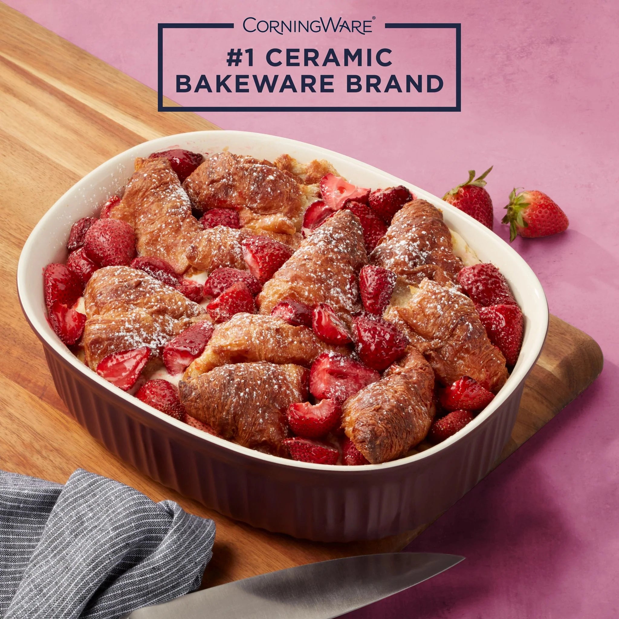 Corelle Modern Dinnerware CorningWare? French Colors 2.5-quart Oval Baking Dish, Cabernet - Image 2