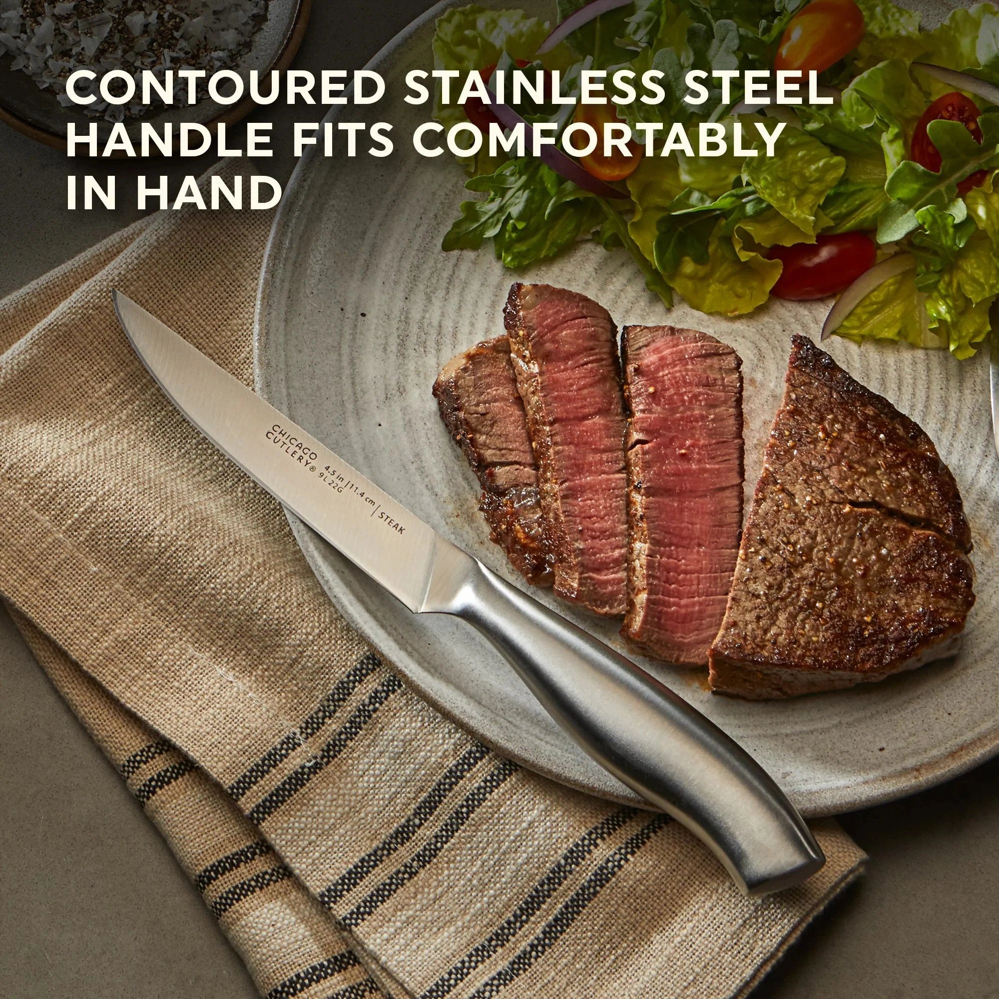 Corelle Modern Dinnerware Chicago Cutlery? Insignia Steel? 4-piece Steak Knife Set - Image 3