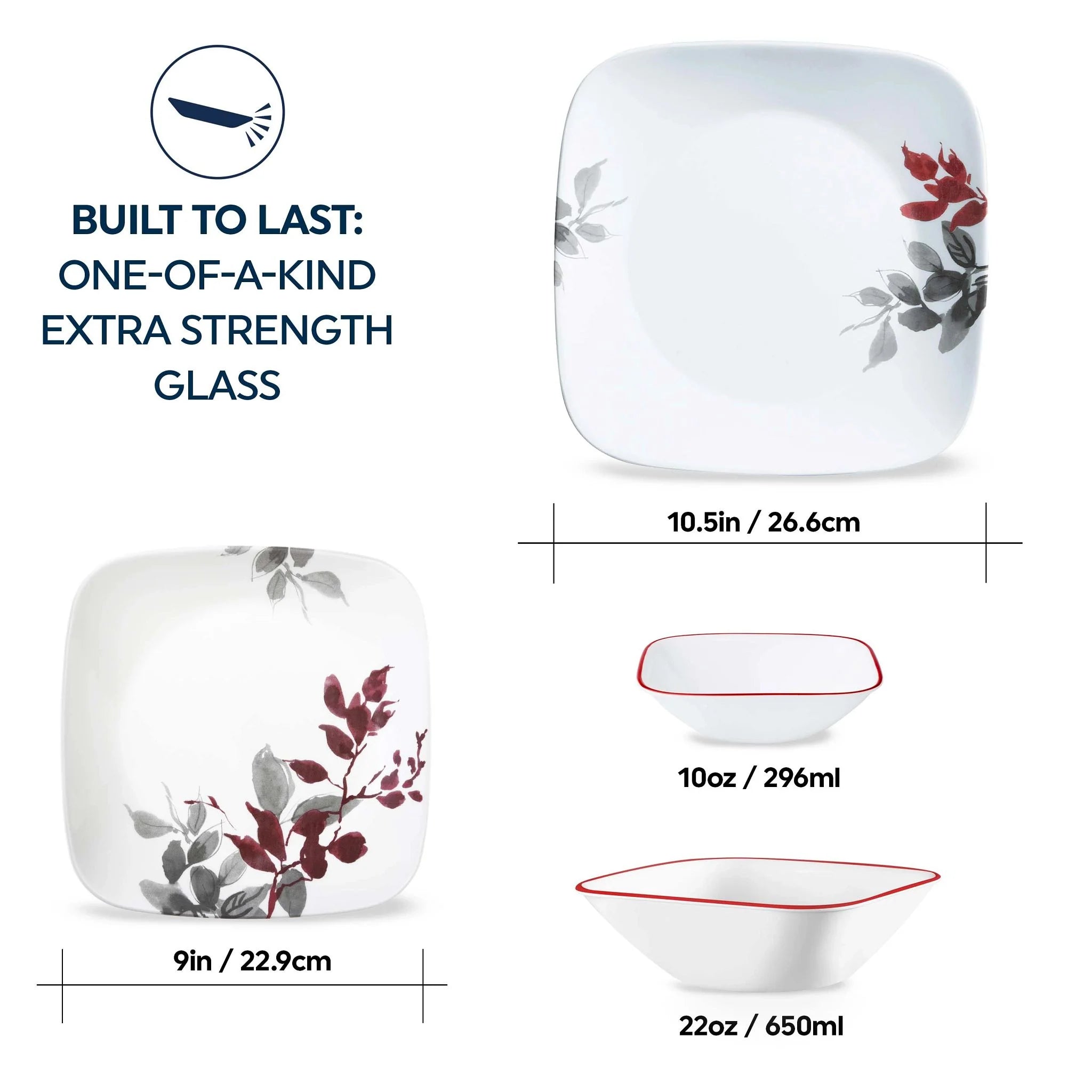 Corelle Modern Dinnerware Corelle? Kyoto Leaves 16-piece Dinnerware Set, Service for 4 - Image 7
