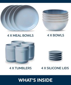Alternative view of Corelle Modern Dinnerware Corelle? Stoneware 16-piece Dinnerware Set, Service for 4, Nordic Blue